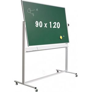 Krijtbord Deluxe - Magnetisch - Dubbelzijdig - Kantelbaar bord - Schoolbord - Eenvoudige montage - Geëmailleerd staal - Groen - 120x90cm