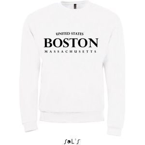 Sweatshirt 2-205 Boston Massachusetts - Wit, 3xL