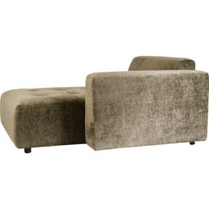 PTMD Bank Quinta Chaise Longue Rechts Soft Velvet Mosgroen