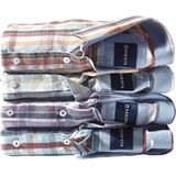 Overhemd - Oranje - NAVOR - Korte Mouwen - Geruit