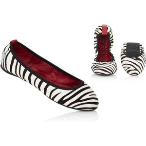 Butterfly Twists – ballerina schoenen dames – Leah White Zebra – maat 37 - ballerina schoenen meisjes - Moederdag - Cadeau