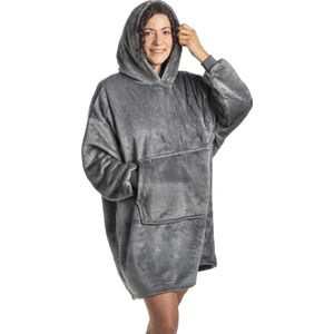 Yucka - Hoodie deken met mouwen - Fleece deken - Plaid - Hoodie blanket - Grijs