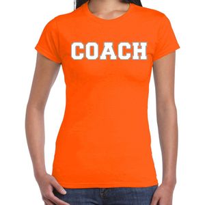 Bellatio Decorations Cadeau t-shirt voor dames - coach - oranje - bedankje - verjaardag M