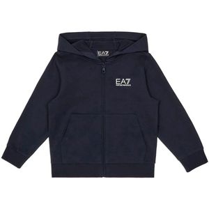 EA7 - Core Identity - Sweatshirt - Marineblauw - 100% Katoen - Vaste Capuchon
