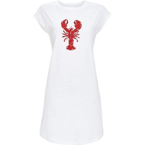Katoenen nachthemd kreeft wit - Wit - Maat - 40