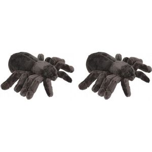 2x stuks pluche tarantula vogelspinnen knuffels 16 cm