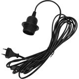 kwmobile - E27 Fitting - Lampfitting met Snoer en Stekker - Zwart - 5 Meter Netsnoer