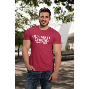 2000 Jaar Rood T-shirt heren - Maat S - Total Legend - Verjaardag Cadeau Mannen - Limited Edition