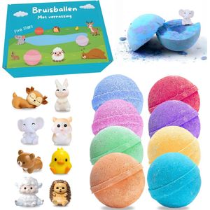 Bruisballen Voor Kinderen - Met Dieren Speelgoed Verassing - 8 Stuks - Laat Geen Sporen Achter - Natuurlijke Ingrediënten - Voor In Bad - Kind