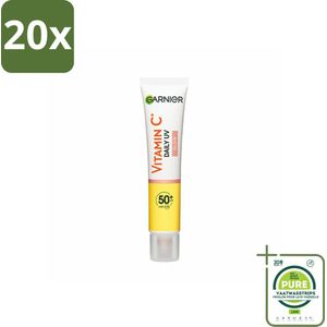 20 x Garnier - SkinActive - UV Fluid - Vitamine C - Anti-Pigmentvlekken - SPF 50+ - 40 ml - Grootverpakking - Zonbescherming - Vitamine C Serum - Anti Pigmentvlekken - Dagcrème - Spf50
