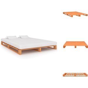 vidaXL Pallet bedframe - Massief grenenhout - 200 x 140 x 14 cm - Bed