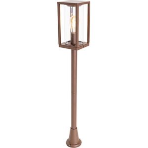 QAZQA charlois - Industriele Staande Buitenlamp | Staande Lamp voor buiten - 1 lichts - H 100 cm - Roestbruin - Industrieel - Buitenverlichting