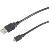 USB Micro B naar USB-A snellaadkabel - USB2.0 - tot 2A / zwart - 5 meter