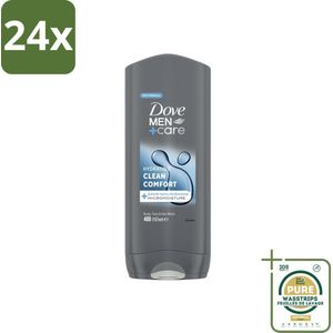 Dove Douchegel Men+ Care Clean Comfort 400 ml - Voordeelverpakking - 24 stuks - Mannenhuid - Verfrissend