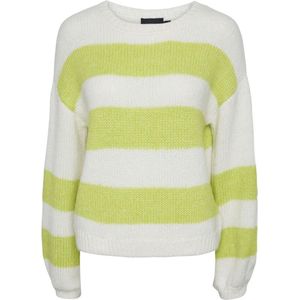 Pieces Pcdenna Ls Knit Cloud Dancer Stripes Acid Lime WIT M