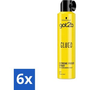 Got2b Glued Extreme Freeze Haarspray 300 ml - Voordeelverpakking - 6 stuks