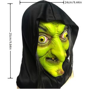 Livano Halloween Masker - Volwassenen - Enge Maskers - Horror Masker - Heks - Groen