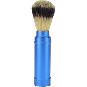 Zeynomax - Scheerkwast voor Mannen - Draagbare Baardborstel voor Reizen - Gezichtsreiniging - Blauw Aluminium - Ontworpen voor de Beste Scheerbeurt Van Je Leven