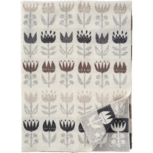 Wollen deken Tulip eco wol grijs-ecru 180x130 cm