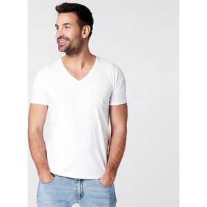 SKOT Fashion T-shirt heren regular V-neck White 2-pack - Wit - Maat L