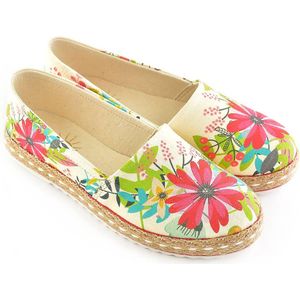 GOBY - Flowers - Ballerinas - Sandalen -Hoge kwaliteit - Handmade - Meisjesprint - Maat 43