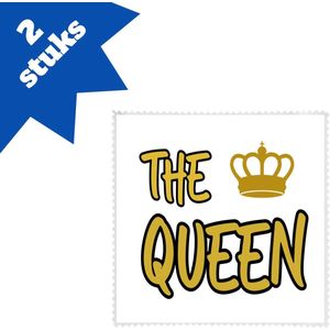 Akyol - the queen brillendoekjes - Koningin - een koningin - verjaardagscadeau - kroontje - kado - gift - geschenk - 17,8 bij 17,8 cm - 2 stuks
