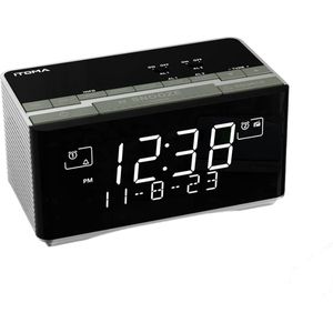 Wekkerradio - Wit - FM Radio Wekker - Digitaal - Led Display Klok - DAB Plus - Multifunctioneel