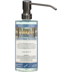 Handzeep Hammam Herbal 500 ml - met gratis RVS zilverkleurige pomp