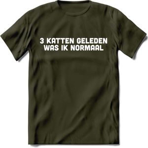 3 Katten Geleden - Katten T-Shirt Kleding Cadeau | Dames - Heren - Unisex | Kat / Dieren shirt | Grappig Verjaardag kado | Tshirt Met Print | - Leger Groen - L