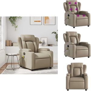 vidaXL Massagestoel - Massagestoelen - Fauteuil - Relaxfauteuil - Massagestoel verstelbaar kunstleer cappuccinokleurig