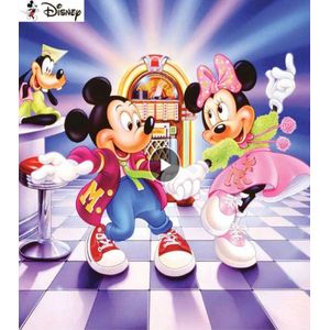Diamond Painting - Mickey Mouse - Minnie Mouse - Liefde - Dansen - 15 x 15 cm