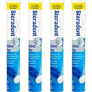 Steradent Reinigingstabletten – Active Fresh Plus - Voordeelverpakking 4 x 30 Stuks
