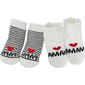 MaMa-PaPa Babysokken katoen wit 0-3 maanden