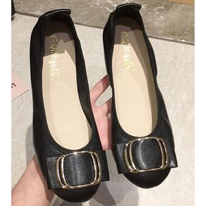 Provento - Dames ballerina's met plastic gesp, instappers voor comfortabele vrijetijdskleding - gesloten teenuitsnede