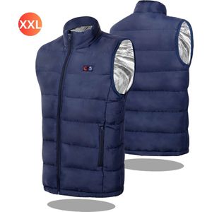 Actania Elektrische Bodywarmer - Heated Vest - Verwarmde Bodywarmer - Jas - Oplaadbaar - Maat XXL - Blauw - Heren Model