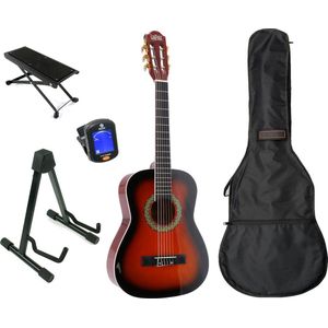 LaPaz 002 SB klassieke gitaar 1/2-formaat sunburst + accessoires