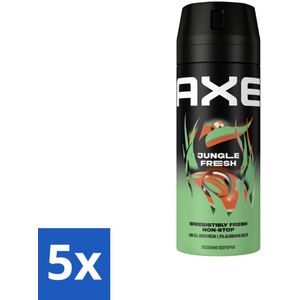 AXE - Deodorant Spray - Jungle Fresh - Tropische Geur - Verfrissend - 150 ml - Bulkverpakking - 5 stuks