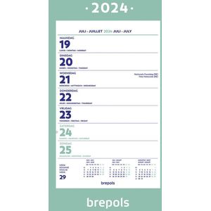 Brepols Kalender 2024 • Wand-week kalender • gelijmd • 19 x 31 cm