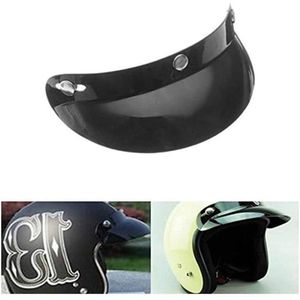 Allecto plus - Universele Zwart 3 Snap Knoppen Visor Shield Lens voor Motorfiets Helmen - Zwart - 27cm Lengte