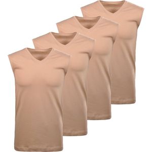 Ragman - Onderhemd - Verpakking van 4 - Aansluitend - V-hals - Katoen