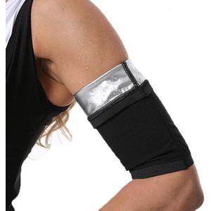 Set van 2 sauna-armbanden - verstelbaar elastisch en perfect voor fitness voor mannen en vrouwen (zwart)