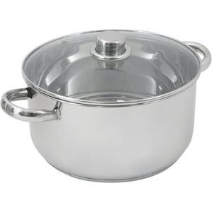Soeppan met Glazen Deksel - 10L Roestvrij Staal Ø 28 cm
