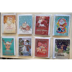 Kaarten - Diamond painting - kerstkaarten - Zelf gedeelte te painten - Merry Christmas - kerstkaarten 8 stuks - 13 x 18 cm
