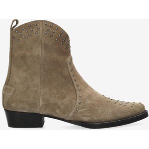 Shabbies Amsterdam Enkellaarzen Janina Ankie Studs Taupe - Maat 39 - Dames Laarzen