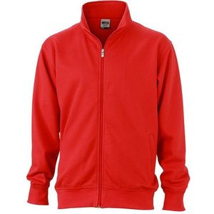 James and Nicholson Unisex Workwear Sweat Jacket (Rood)