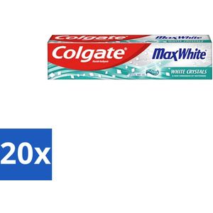 20 x Colgate - Max White - Whitening Crystals - Tandpasta - 100ml - Witte Tanden - Tandpasta - Whitening Crystals - Fluoride - Tandbederf