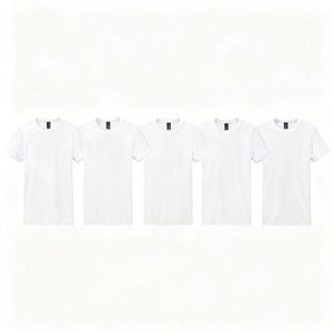 Dames T-shirt Wit - 5 stuks - Goede pasvorm - Basic Blanco Shirt -5 pack -Regular fit - 100% Katoen - Comfortabel - Gildan