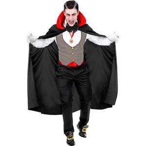 Widmann - Vampier & Dracula Kostuum - Gave Graaf Dracula Vampier - Man - Zwart, Grijs - XL / XXL - Halloween - Verkleedkleding
