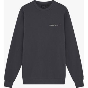 Lyle & Scott Embroidered Crew Neck Sweatshirt Truien & Vesten Heren - Sweater - Hoodie - Vest- Antraciet - Maat XL