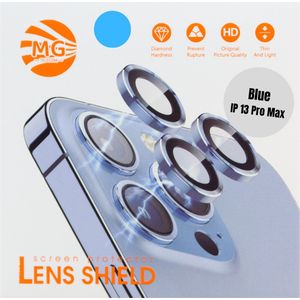 Geschikt Voor iPhone 13 Pro Max Camera Lens Protector - Blauw - Eenvoudige Installatie - Camera Protector iPhone 13 Pro Max - Roestvrij Staal - Gehard Glas - Screenprotector
